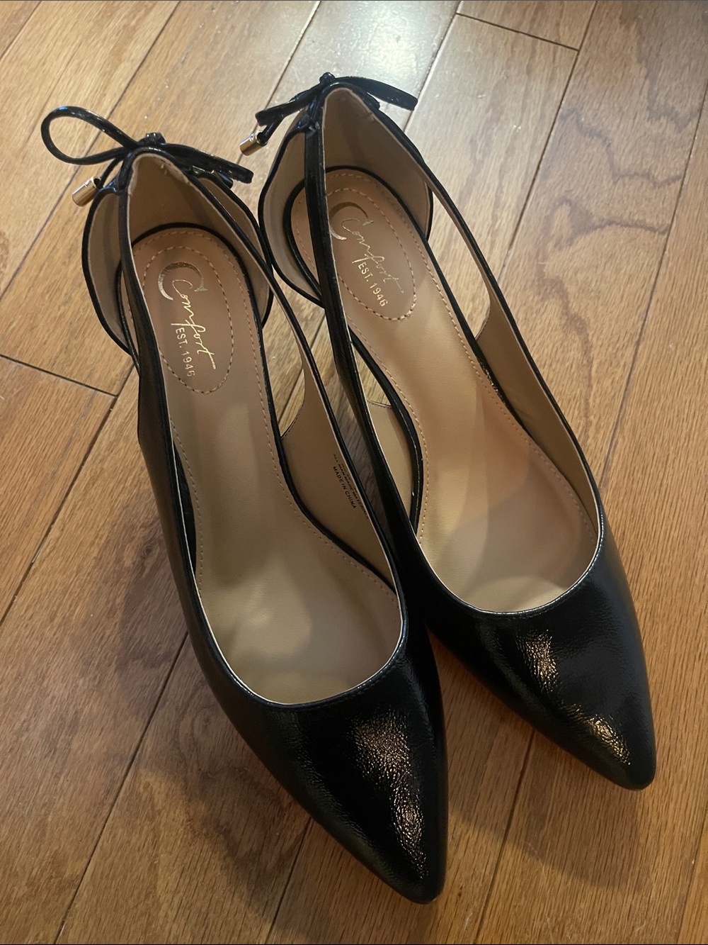 Black Kitten Heel Pumps